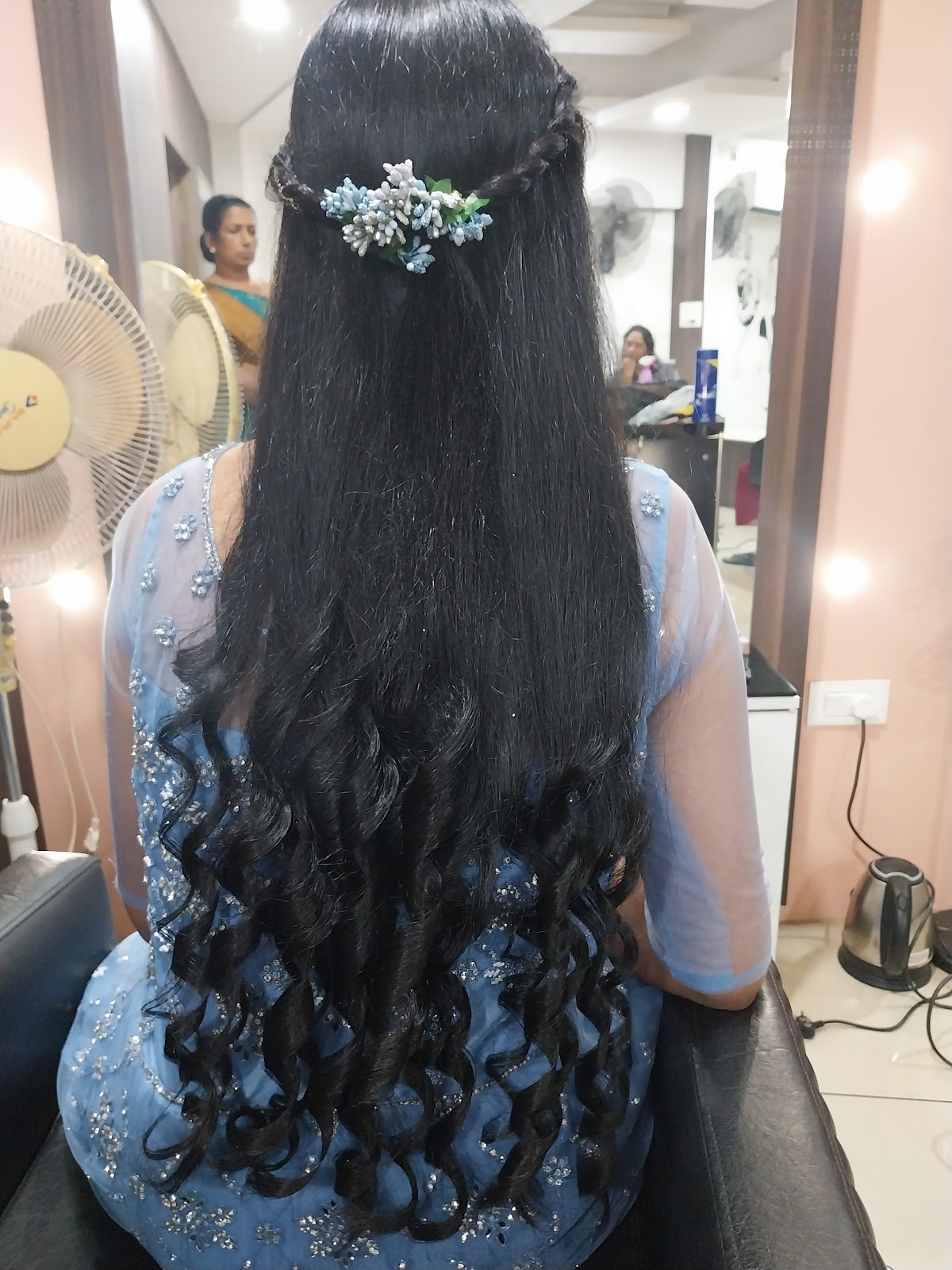 Bridal Hairstyling - Curls with Flowers